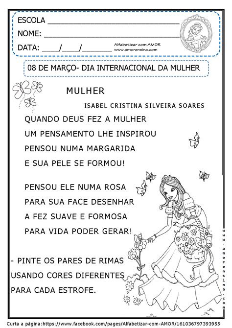 Dia Da Mulher Atividades Para Imprimir S Escola