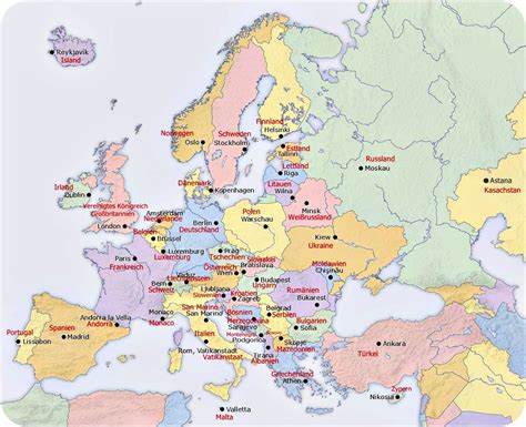 Online quiz zu den flaggen und hauptstädten der welt mit monatlicher bestenliste. Europakarte malvorlagen kostenlos zum ausdrucken - Ausmalbilder europakarte #2006810 ...
