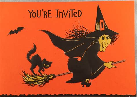 At age 14 began lessons in painting from. Vintage Halloween invitation | 1960s halloween, Vintage ...