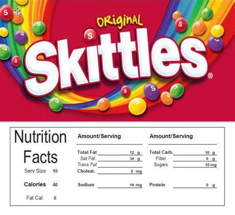 Candy Vending Machine Labels Nutrition Sizes Vending Labels