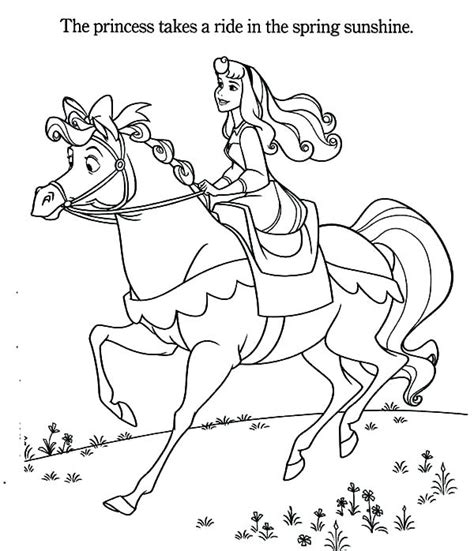 Princess And Horse Coloring Pages At Free Printable