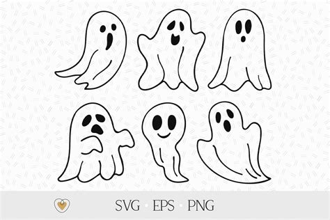 Ghost Svg Bundle Cute Ghost Svg Halloween Svg Ghost Png By Pretty