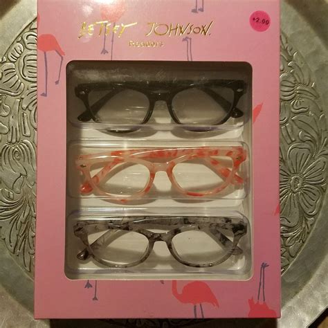 Betsey Johnson Reading Glasses 200 Readers Set Of 3 Pairs Black Pink