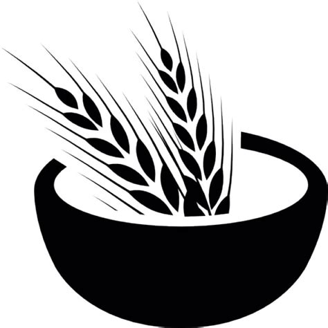 Wheat Grains On A Bowl Icons Free Download