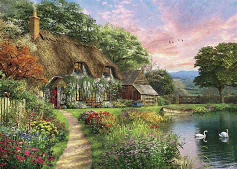 The Sunset Cottage Drawing By Dominic Davison Pixels