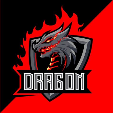 Dise O De Logotipo De Dragon Fire Mascot Esport Vector Premium