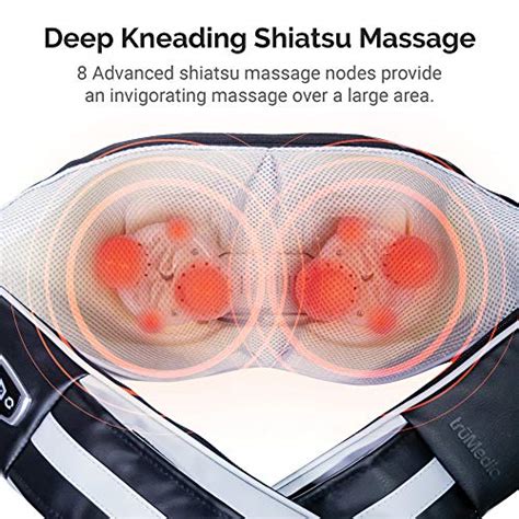 Trumedic Instashiatsu Shiatsu Neck And Shoulder Massager With Heat 3 Massage Speeds Cordless