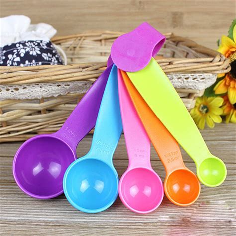 5pcsset Measuring Spoons Colorful Size Sl Plastic Measure Spoon Set