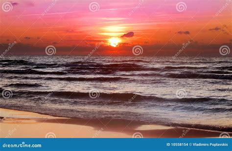 Beautiful Sunset On The Beach Autumn Weather Stock Photo Image Of