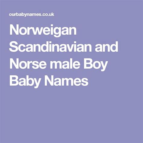 Norweigan Scandinavian And Norse Male Boy Baby Names Norse Baby Names