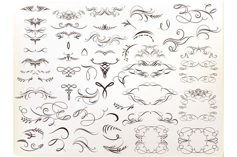 Set Of Vector Calligraphic Flourishes Graphic By Fleurartmariia
