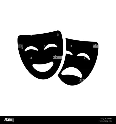 Theatre Mask Icon Silhouette Theatre Drama Comedy Vector Icon Actor