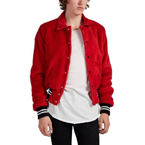 Amiri Faux Fur Bomber Jacket In Red For Men Lyst