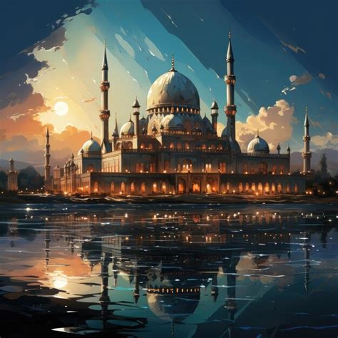 Premium Ai Image The Magnificent Radiant Mosque Showcases Ramadan