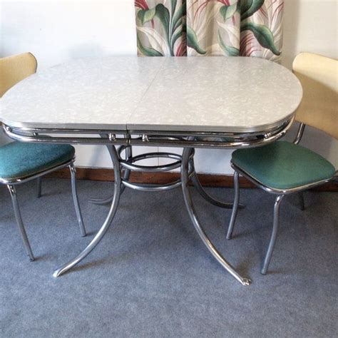 Vintage Chrome And Formica Table With Two Chairs Retro Table And