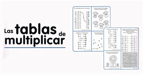 The Spanish Version Of Las Tablas De Multiplicar Is Shown In Black And