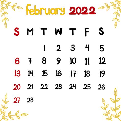 February Calendar Png Image Calendar February With Gold Ornament