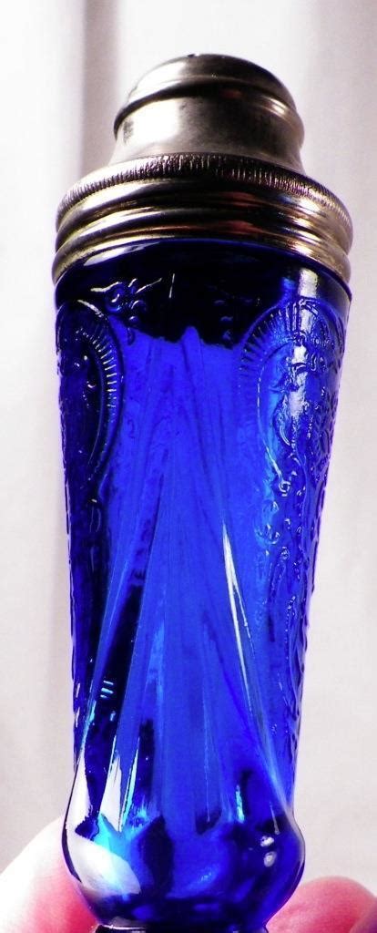 Royal Lace Salt Pepper Shakers Cobalt Blue Depression Glass Hazel
