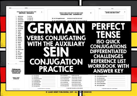 German Verbs Sein Perfect Tense Teaching Resources