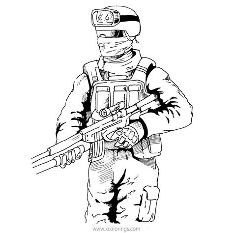 Call Of Duty Coloring Pages Man With Gun