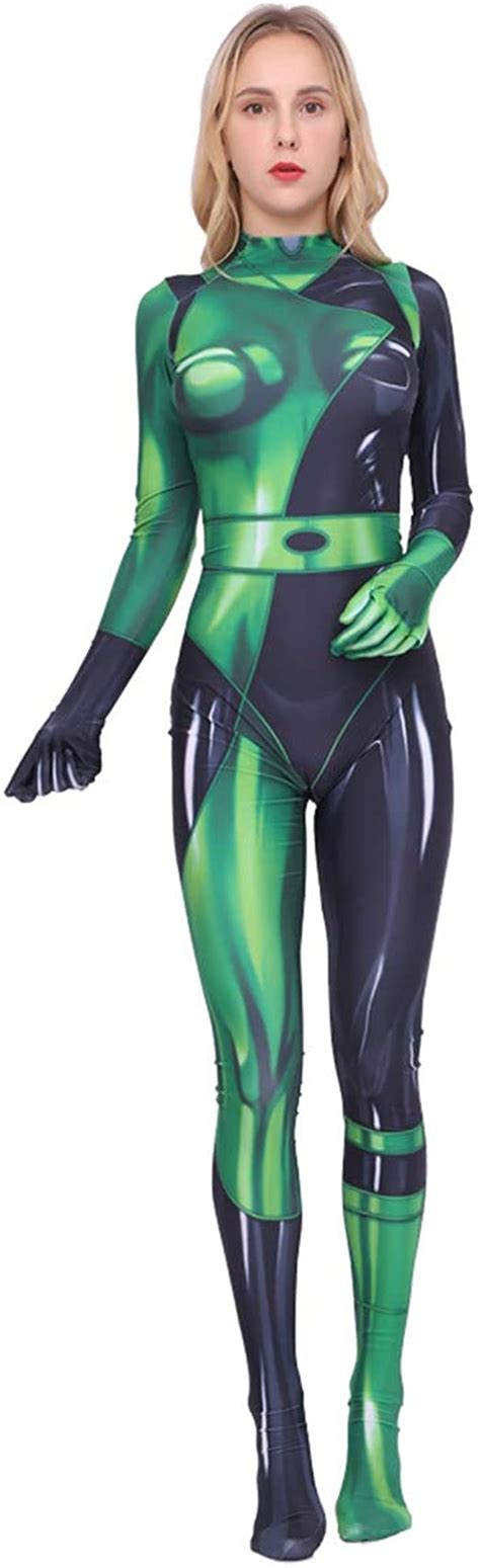 Kim Possible Female Shego Costume Super Villain Halloween