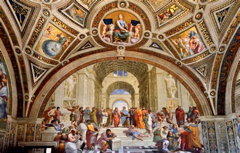 La scuola di atene è il grande affresco realizzato da raffaello sanzio nella stanza della segnatura, adibita a biblioteca privata del papa. SCUOLA DI ATENE DI RAFFAELO AI MUSEI VATICANI