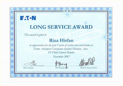 Years Of Service Certificate Templates Word