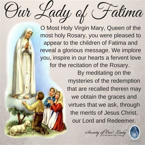 Prayer To Our Lady Of Fatima Catholic Prayers Daily Novena Prayers