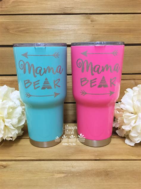 Personalized Cup Mama Bear Personalized Tumbler Personalized Coffee