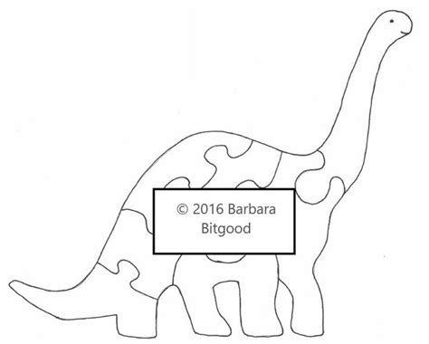 Brachiosaurus Dinosaur Puzzle Pattern Pdf Png Svg Etsy In 2022