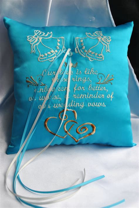 Blue Wedding Ring Bearer Pillow Beautiful By Aussieweddinggarters