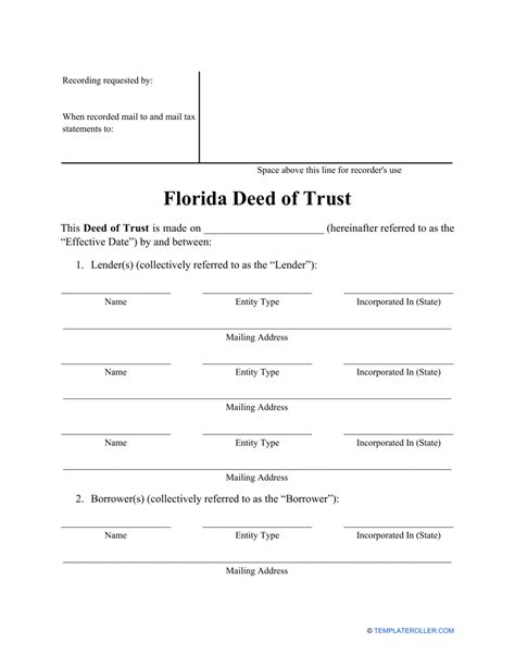 Florida Deed Of Trust Form Fill Out Sign Online And Download Pdf