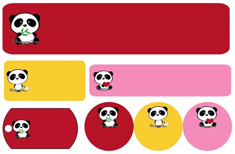 Cute Panda Starter Label Pack 6 Baby Smiles Labels