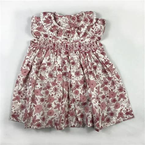 Spring Summer Baby Girl Smocked Vintage Dress Newborn Print Floral