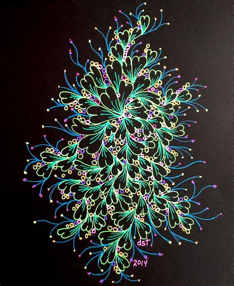 #Sakura Moonlight pens on black paper, original by Dusty ...