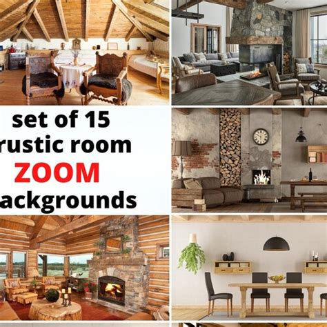 Zoom Backgrounds Rustic Home Pack I 5 Backdrop Images For Etsy