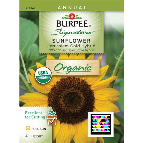 Burpee Sunflower Organic Flower Seed Packet At