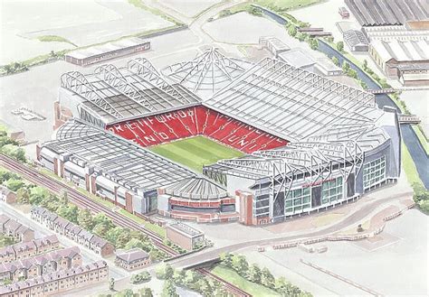 Old Trafford Stadium Study 2 Manchester United Fc Available As Framed