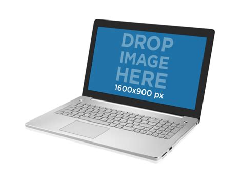 Placeit Pc Png Mockup Of Silver Laptop Over Transparent