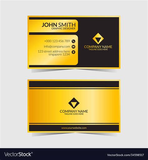 Unique Golden Business Card 01 Royalty Free Vector Image