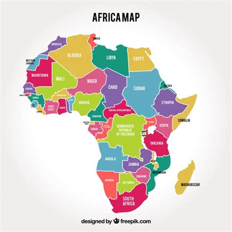 Map of africa continent multicolor countries. Map of africa continent with different colors Vector | Free Download