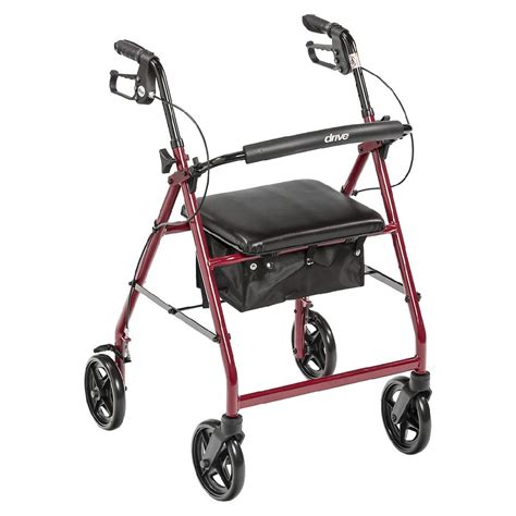 Drive Medical Rollator Walker With Fold Up Removable Back Support