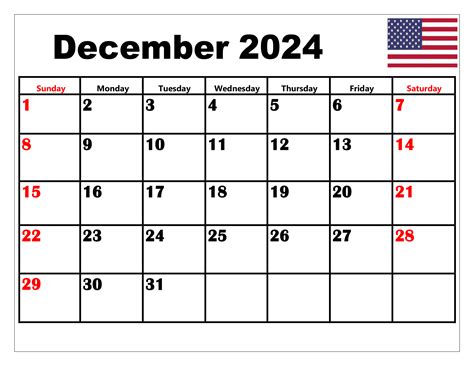 December Calendar 2024 Printable Pdf - Emera Imojean