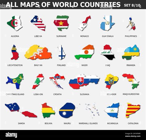 All Maps Of World Countries And Flags Set 8 Of 10 Collection Of