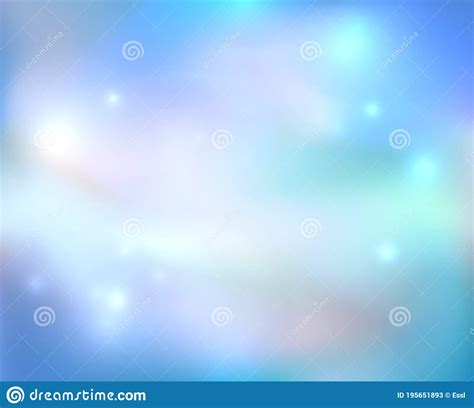 Vector Abstract Blue Sky Background With Light Foggy Stars Effect