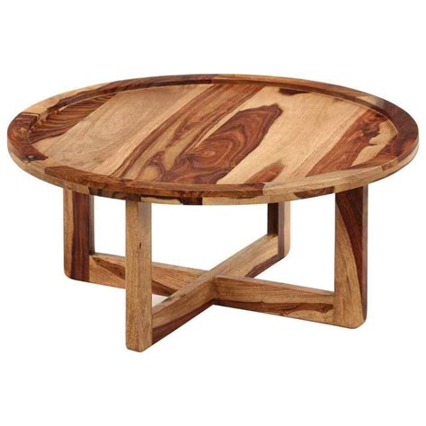 Solid Sheesham Wood Rustic Coffee Table Affordable Modern Design