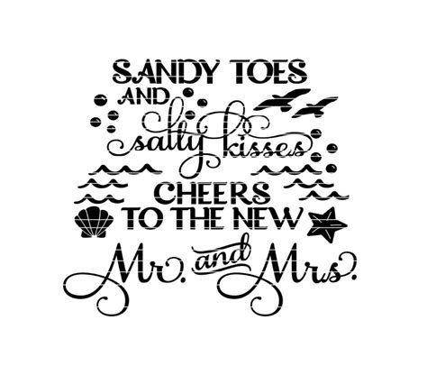 Sandy Toes And Salty Kisses Svg Cheers To Mr And Mrs Beach Etsy