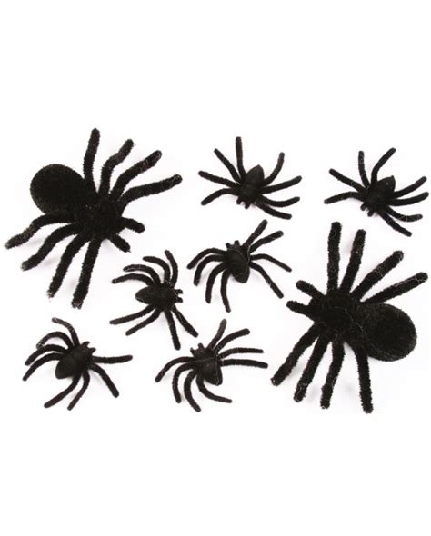 Haarige Spinnen Schwarz 8 St Halloween Ungeziefer Horror