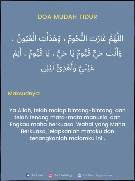 Doa Tidur & Doa Selepas Bangun Tidur (Elak Mimpi Buruk) | Bukit Besi Blog