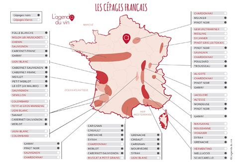 Carte Des Cépages Français Par Lagenda Du Vin Carte De France Des